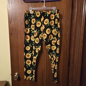 Sunflower Print Women's Leggings
